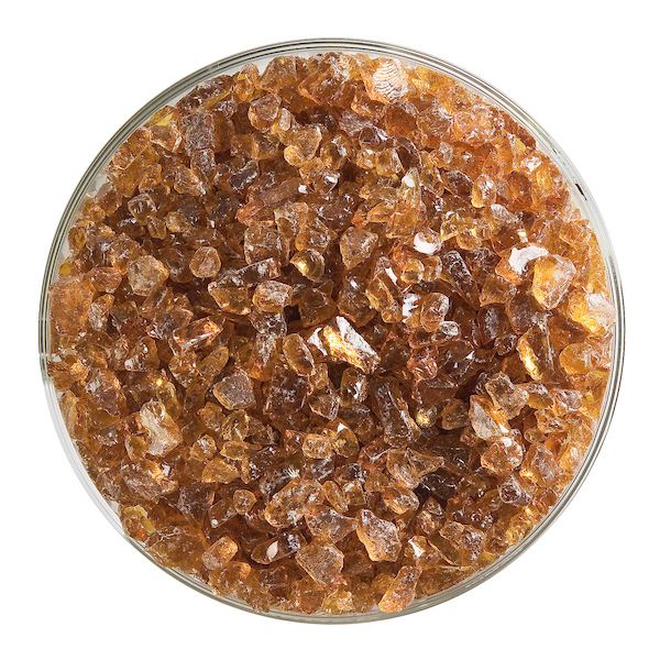 Bullseye - Medium Amber Transparent, Frit, Fusible #001137-Frit