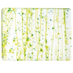 Adv. Grn., Lime Green & Yellow Frit w/Lime Strmrs on Clear 