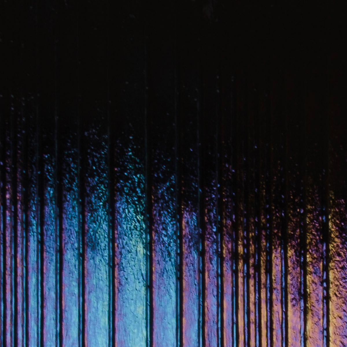 Black Opalescent, Thin, Accordion Texture, Iridescent, rainbow, 2 mm, Fusible, 17 x 20 in., Half Sheet 