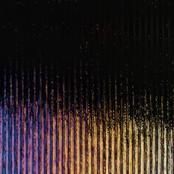 Black Opalescent, Thin, Reeded Texture, Iridescent, rainbow, 2 mm, Fusible, 17 x 20 in., Half Sheet 