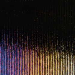 Black Opalescent, Thin, Reeded Texture, Iridescent, rainbow, 2 mm, Fusible, 17 x 20 in., Half Sheet 