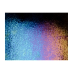 Black Opalescent, Thin-rolled, Iridescent, rainbow, 2 mm, Fusible, 17 x 20 in., Half Sheet 