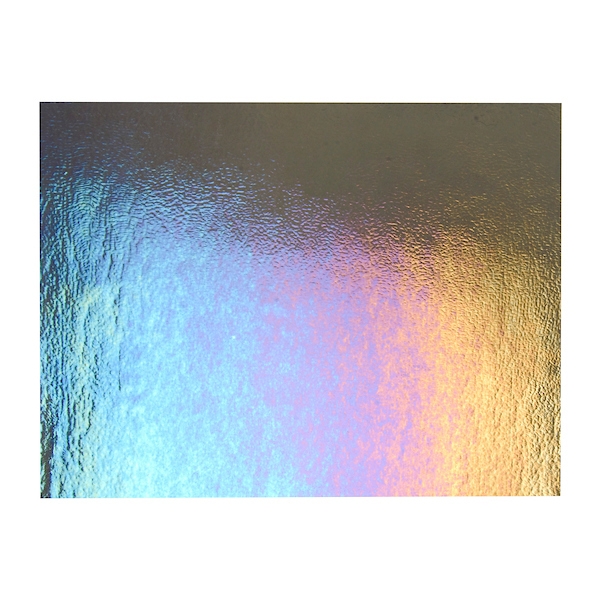 Charcoal Gray Transparent, Thin-rolled, Iridescent, rainbow, 2 mm, Fusible, 17 x 20 in., Half Sheet 