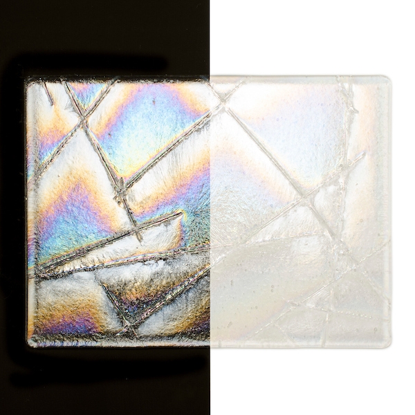 Clear Chopstix, Dbl-rolled, Irid, rainbow 