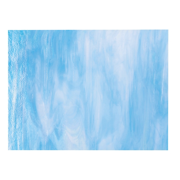 Clear, Turquoise Blue, White, Dbl-rolled 