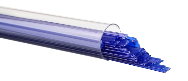 Deep Cobalt Blue Opalescent, Ribbon, 1 mm, Fusible, by the Tube 
