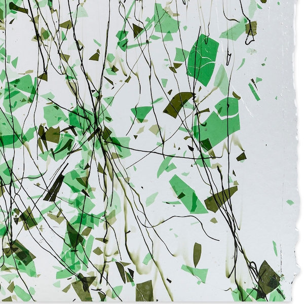 Green Fracture with Line Cast Green Streamers on Clear 