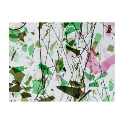 Green and Pink Fracture with Line Cast Green Streamers on Clear 