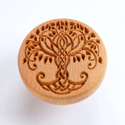 Large round (6 cm/ 12.4") Stamp. Design # 056. Celtic Tree. 