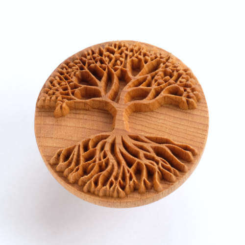 Large round (6 cm/ 12.4") Stamp. Design # 057. Rooted. 
