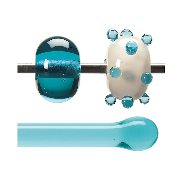 Light Aquamarine Blue Transparent, Rod, 5 mm, Fusible 