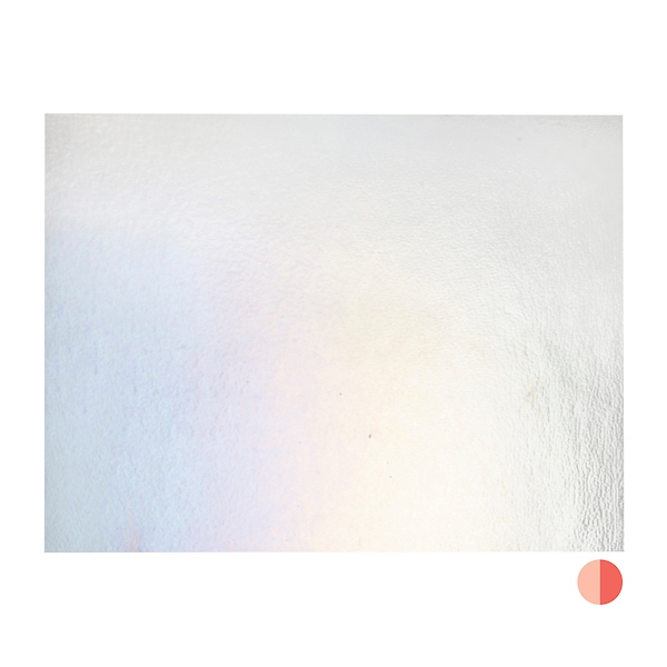 Light Coral Striker Transparent, Thin-rolled, Iridescent, rainbow, 2 mm, Fusible, 17 x 20 in., Half Sheet 