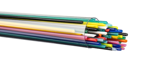 Mixed Opalescent Colors, Stringer, Fusible, by the Tube 