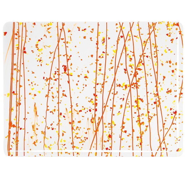 Red, Yellow, & Orange Frit w/Orange Strmrs on Clear 