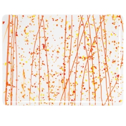 Red, Yellow, & Orange Frit w/Orange Strmrs on Clear 