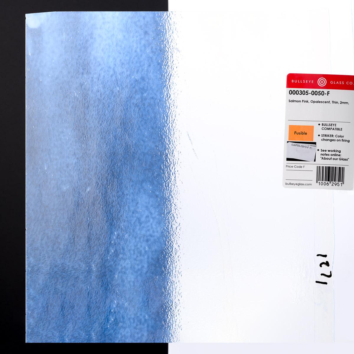 Salmon Pink Opalescent, Thin-rolled, 2 mm, Fusible, 17 x 20 in., Half Sheet 