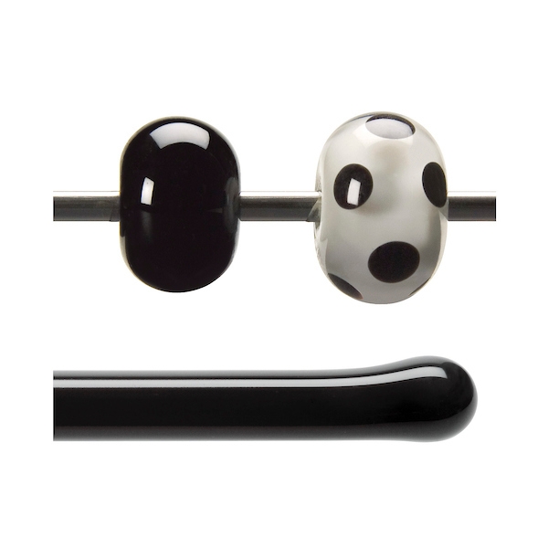 Stiff Black Opalescent, Rod, 5 mm, Fusible 