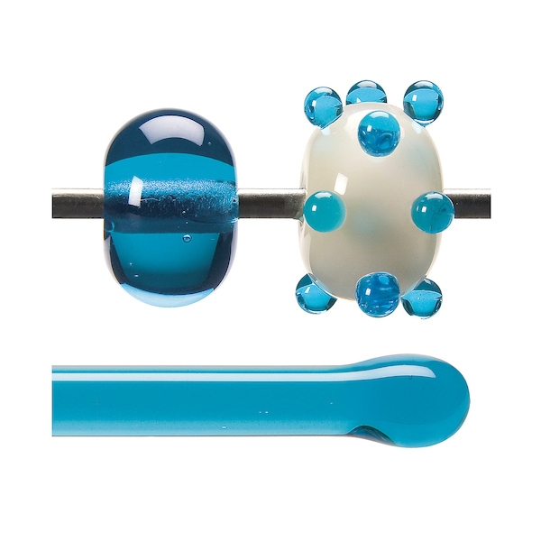 Turquoise Blue Transparent, Rod, 5 mm, Fusible 
